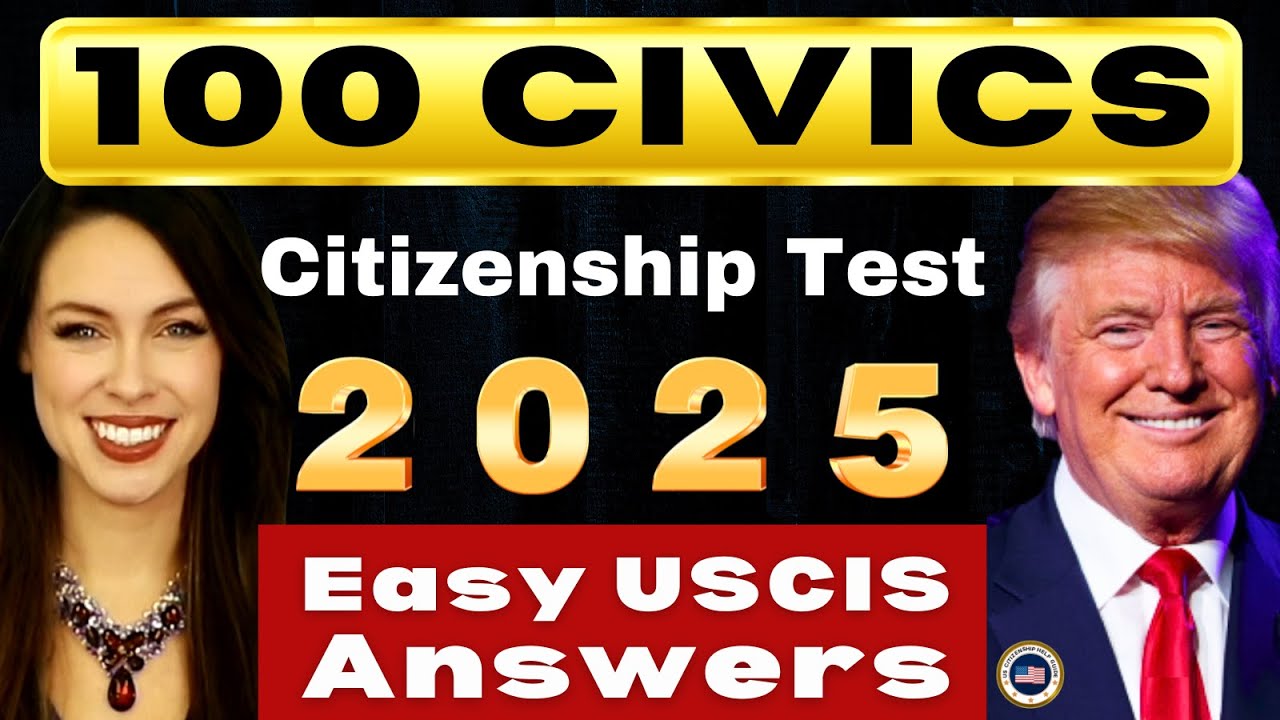 Random 2025 US Citizenship Test USCIS 100 Civics Exam Questions/Answers, Ciudadania Americana, Trump