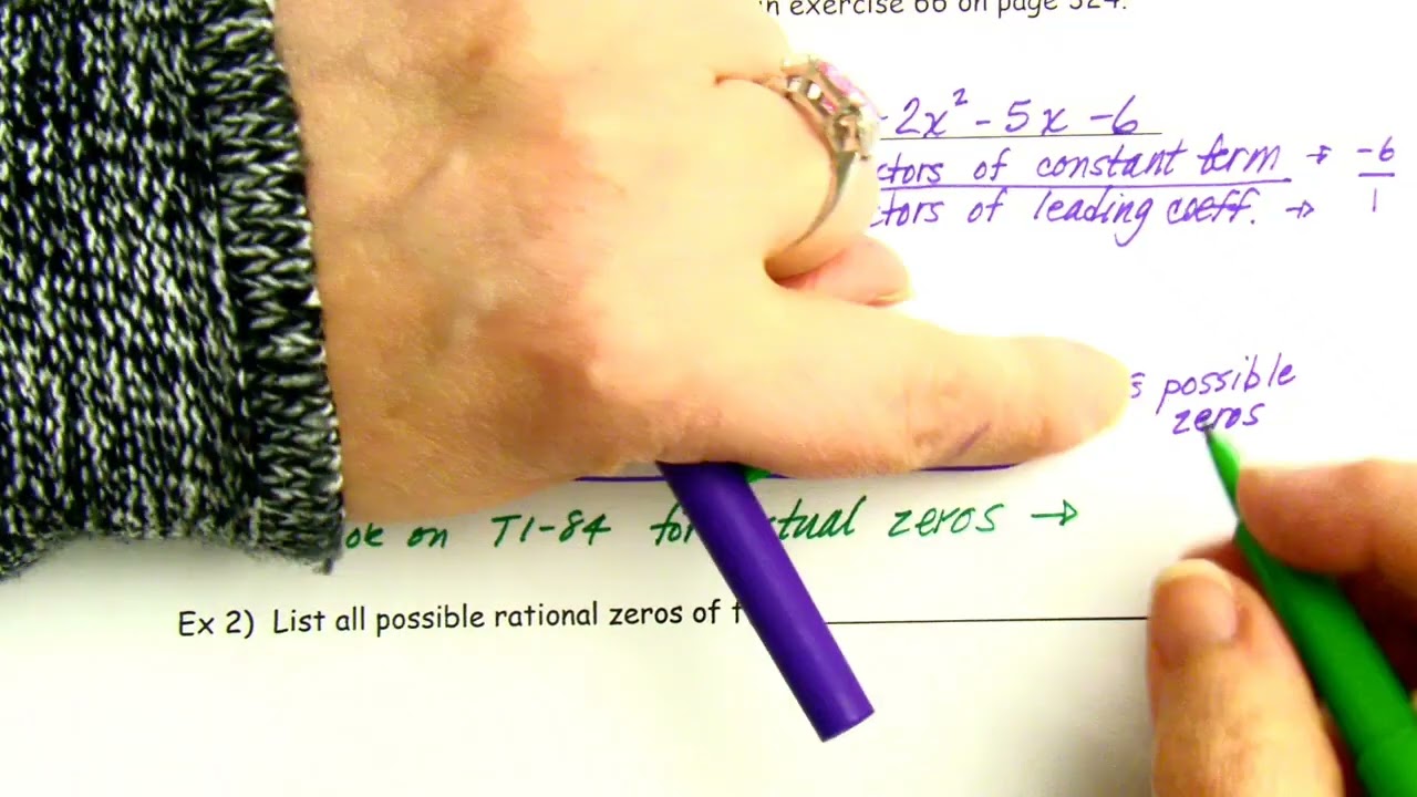 Notes 3.4 - Zeros of Polynomial Functions (PART 1) - HonColAlg (20:27m)