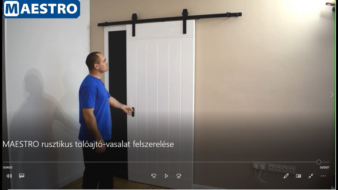 MAESTRO rusztikus tolóajtó vasalat felszerelése