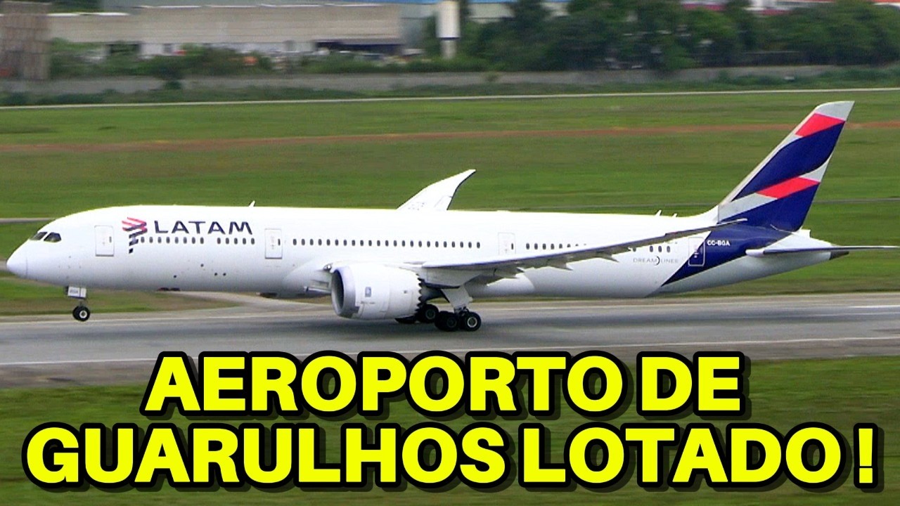 MOVIMENTO INTENSO DE POUSOS E DECOLAGENS DE MANHÃ NO AEROPORTO DE GUARULHOS