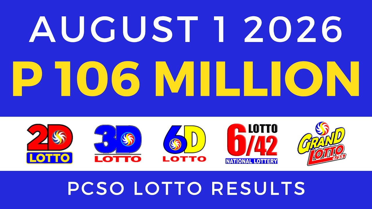 Lotto Result Today 9PM August 1 2026 PCSO