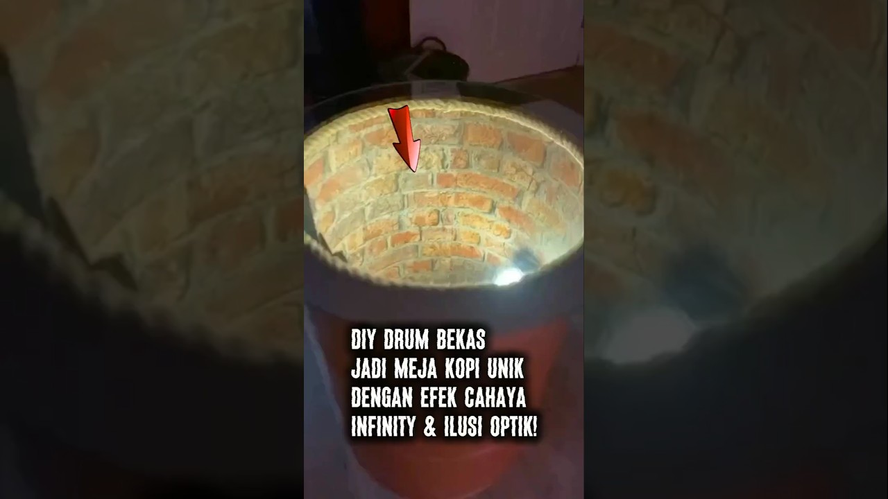 DIY Drum Bekas Jadi Meja Kopi Unik dengan Efek Cahaya Infinity & Ilusi Optik #diy #shortvideo #craft