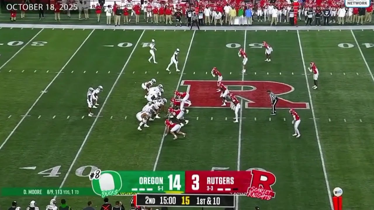 2025 #8 Oregon at Rutgers NCAA Football