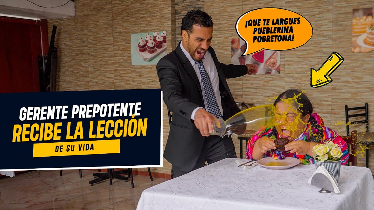 Gerente discriminador humilla a indigente pueblerina | Gerente humilla comensal indigente pueblerina