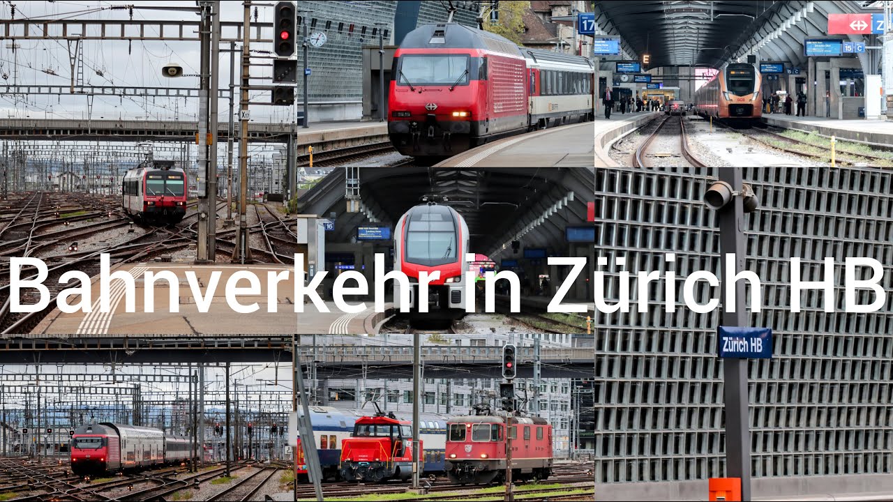 Bahnverkehr in Zürich HB / Train traffic in Zurich HB