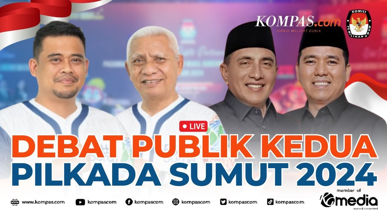 🔴LIVE - Debat Publik Kedua Pilgub Sumatera Utara 2024, Bobby-Surya vs Edy-Hasan
