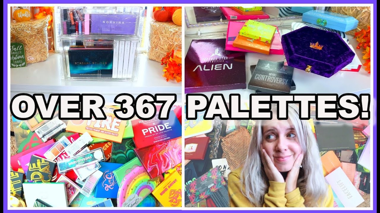 MAKEUP COLLECTION DECLUTTER ||  EYESHADOW PALETTES PART 2 || OVER 367 PALETTES!!!