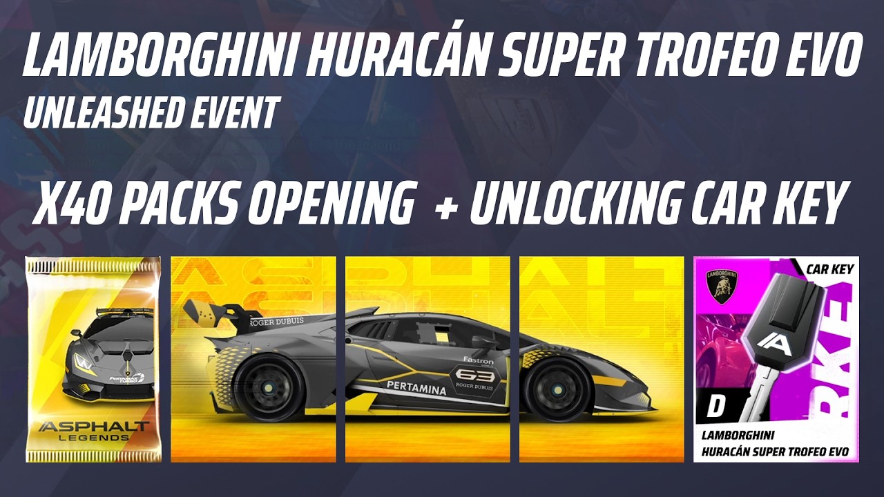 Lamborghini Huracan Super Trofeo Evo -  Unleashed Event | Car Key Unlock | Asphalt Legends