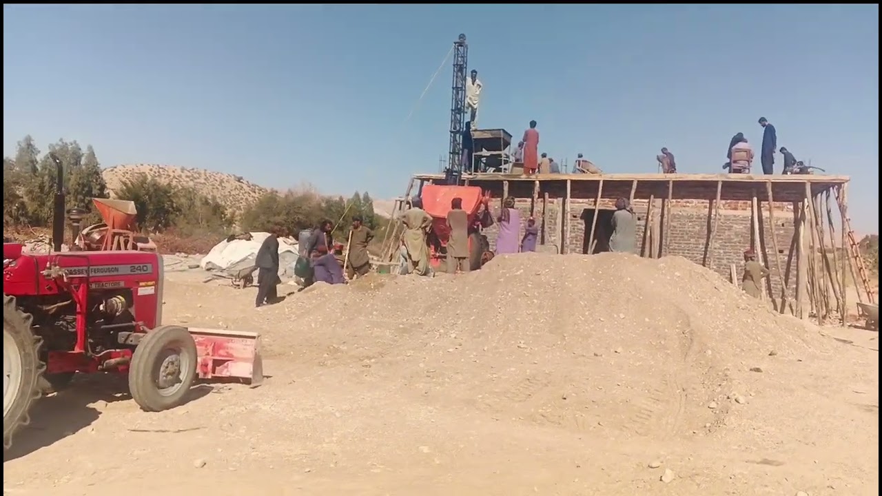 Hospital (BHU), construction 🏗️, building, machinery, New technology, Milat tractor, beautiful view
