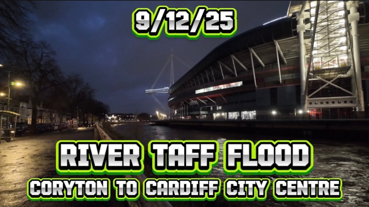 River Taff Flood 9/12/25 Coryton To Cardiff CityCentre #flood #river #cardiff #town #water #flooding