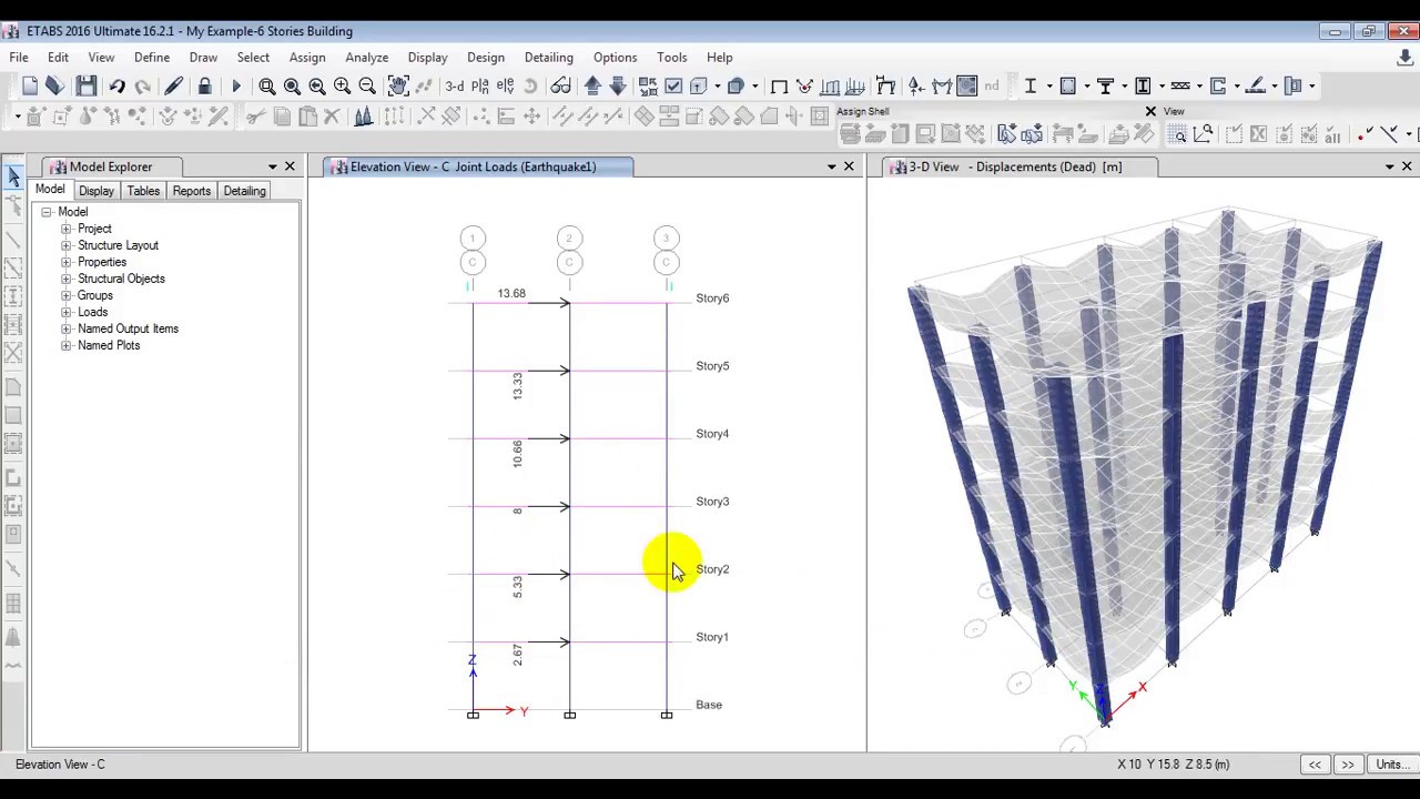 Seismic Analysis using Response Sprectrum Equivalent Static Analysis modeled in Etabs 2016