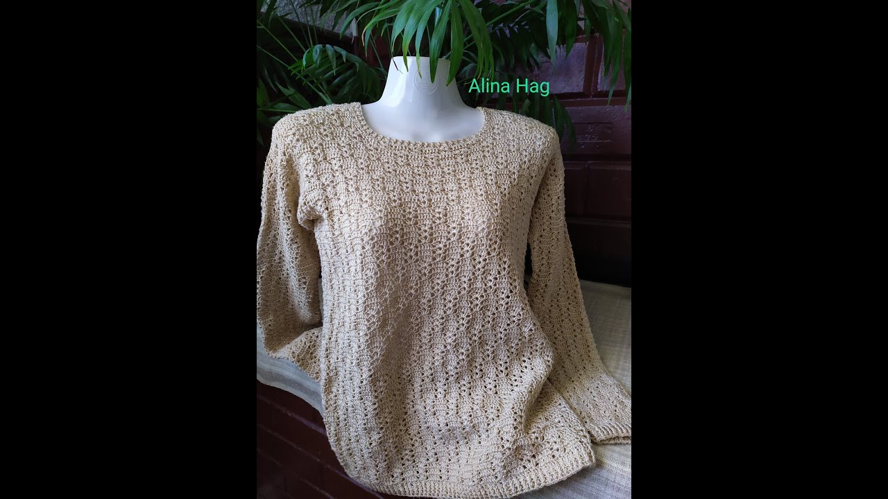 Pulover auriu/ beautiful yellow blouse/ джемпер крючком