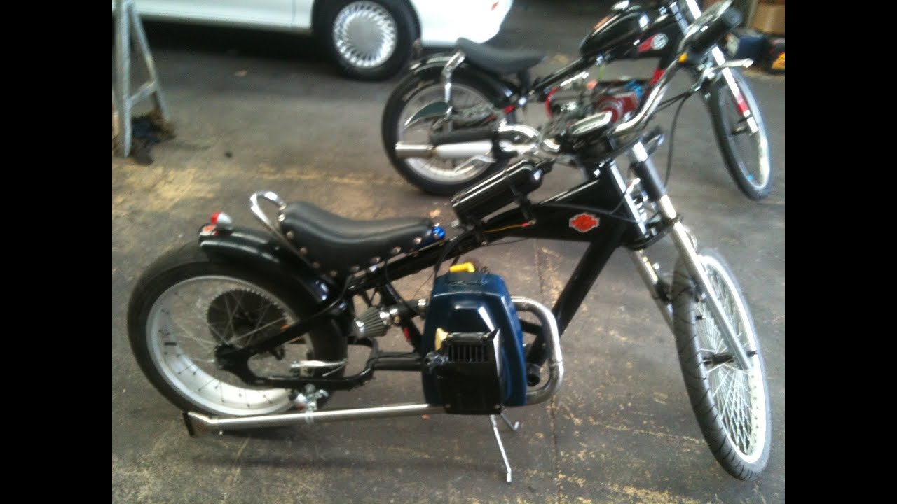 schwinn stingray chopper bike rat rod with victa lawn mower 125cc engine very fast