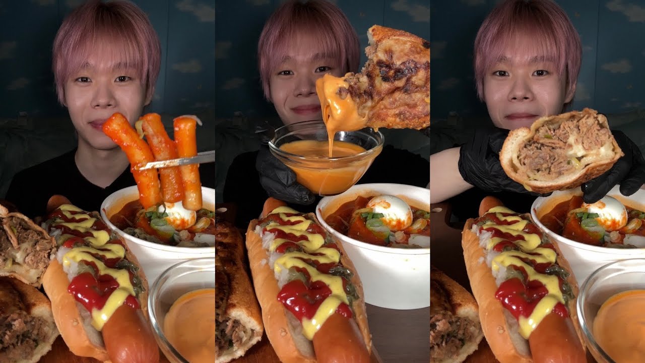 세트가격이 2000원인 코스트코 핫도그 떡볶이 포크베이크 먹방! Costco Tteokbokki Hotdog Pork Bake Mukbang Asmr!