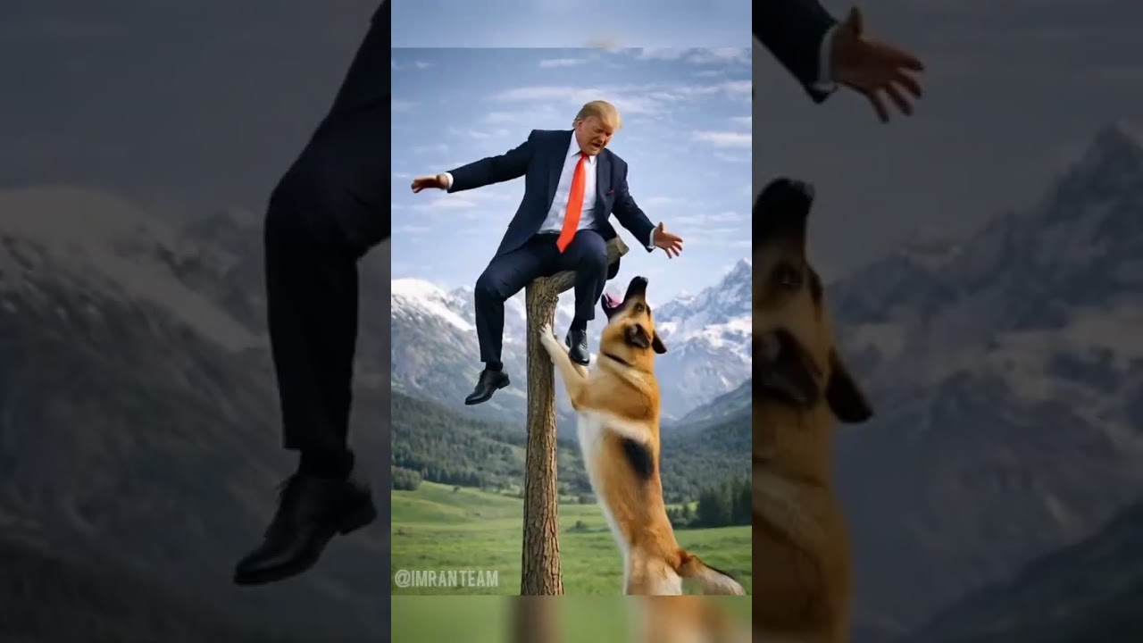 Trump in Trouble  dog chase 🐶🌲 #trump #putin #usa