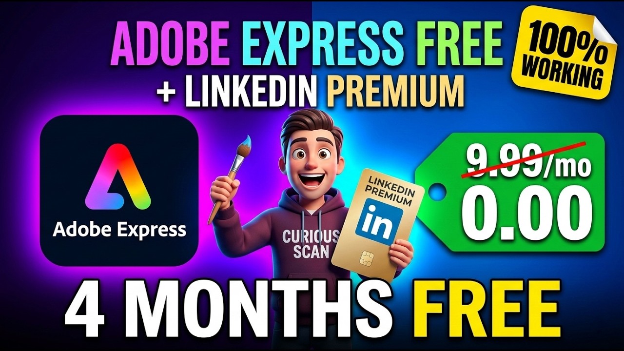 🎨 Get Adobe Express Premium for FREE! (4 Months Access + LinkedIn Premium)