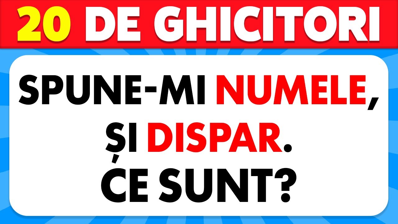 20 De Ghicitori Care &Icirc;ți Testează Viteza De G&acirc;ndire | Provocări Cu Ghicitori