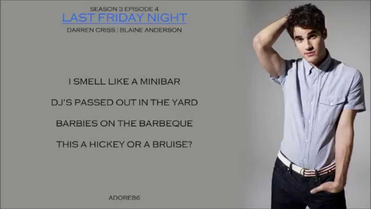 Glee _ Last Friday Night Lyrics