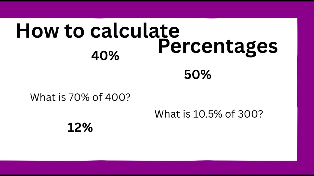 How to calculate percentages