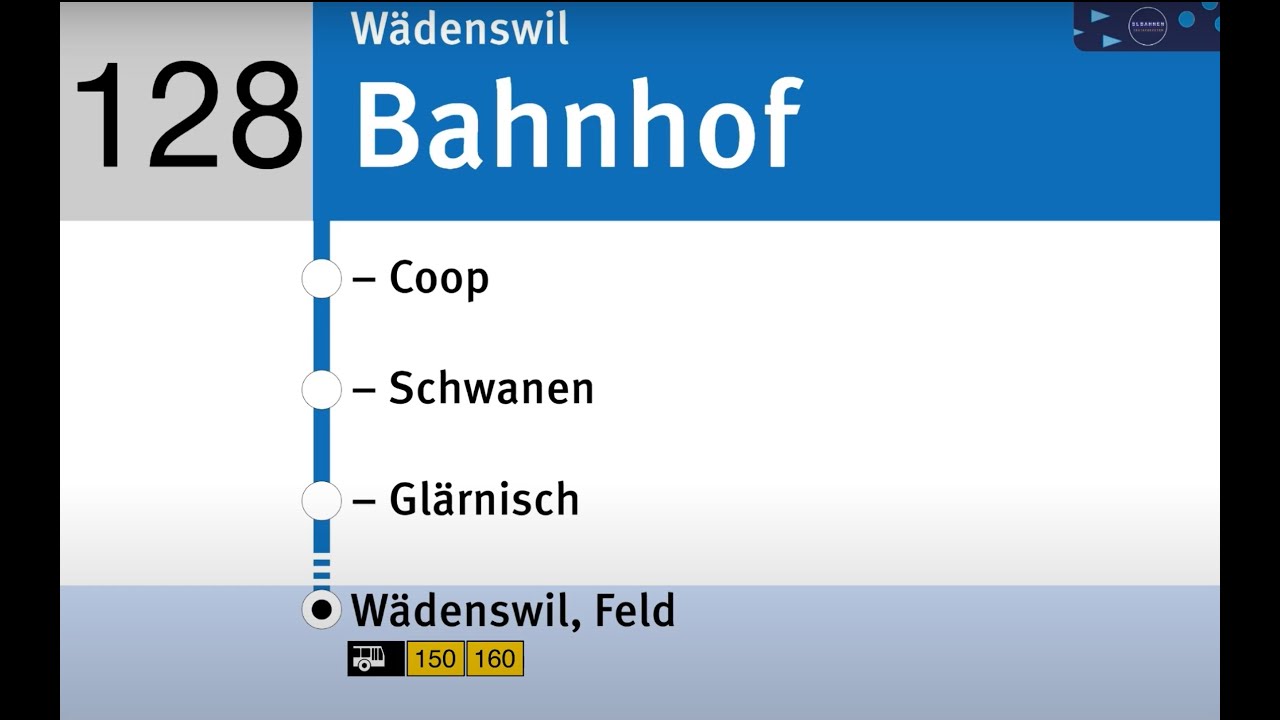 SZU Ansagen » 128 Wädenswil, Bahnhof — Wädenswil, Feld | Zimmerbergbus  | SLBahnen