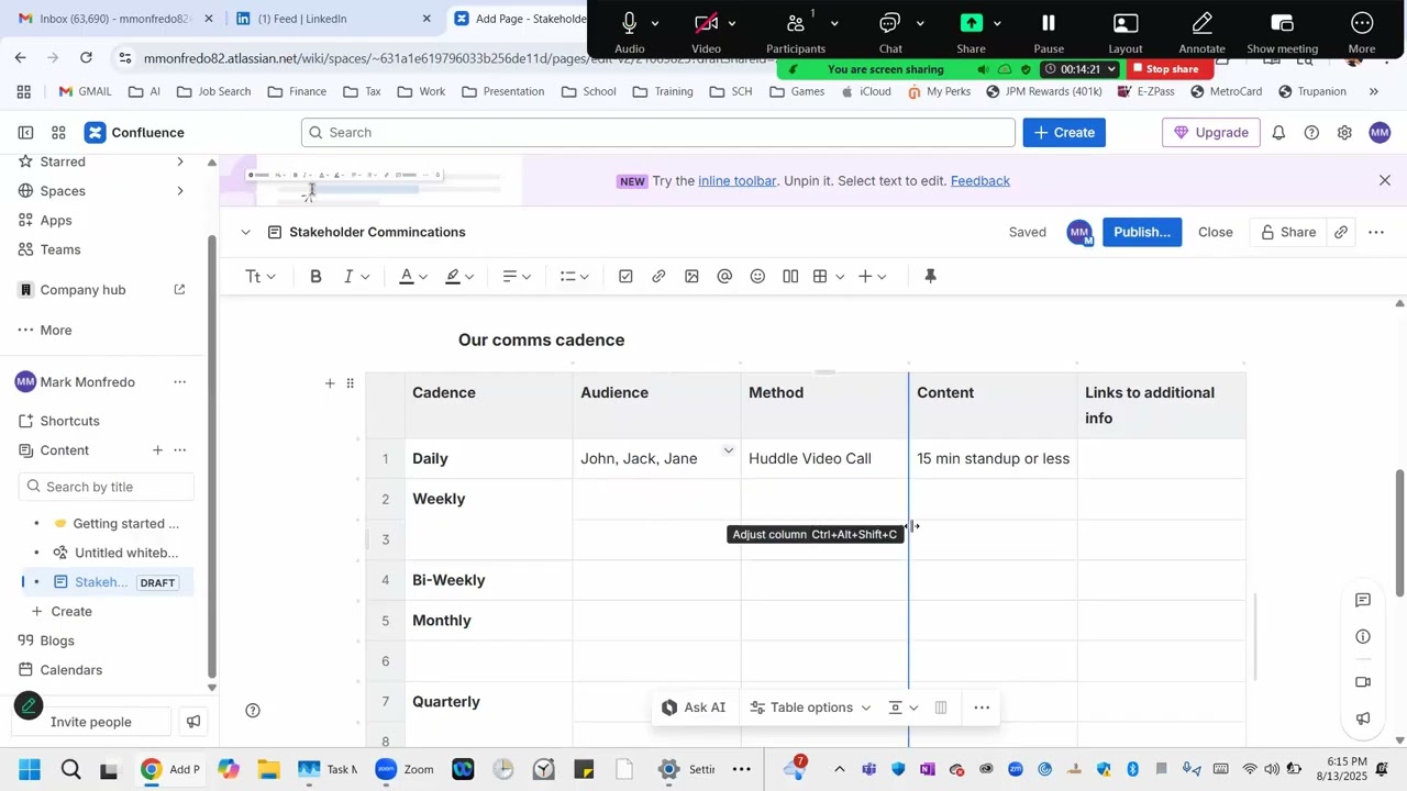 Confluence Demo - Stakeholder Communications