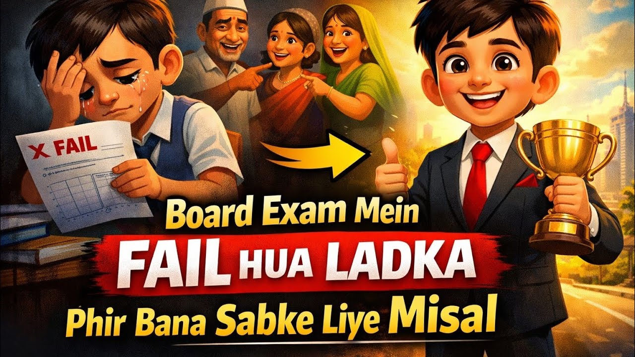 Board Exam Mein Fail Hua Ladka, Phir Bana Sabke Liye Misal | Inspirational Cartoon Story