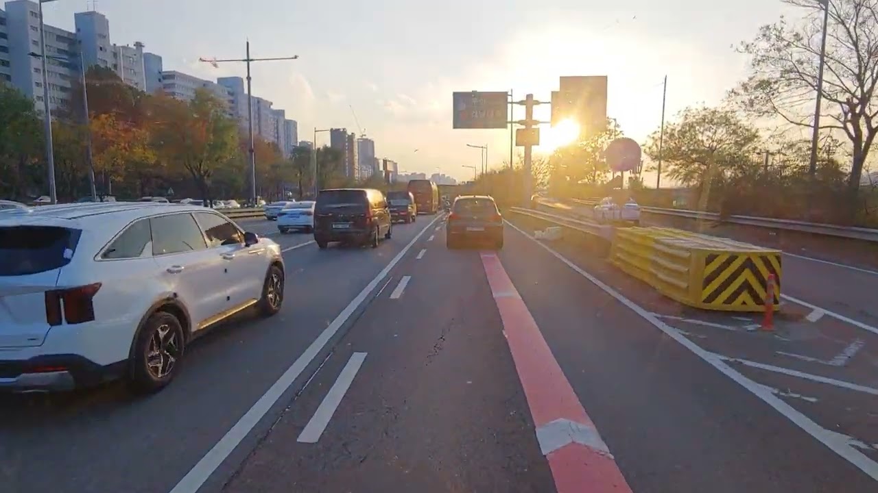 25.11.20 16:30 해질녘 성수대교-동호대교-한남대교-경부고속도로