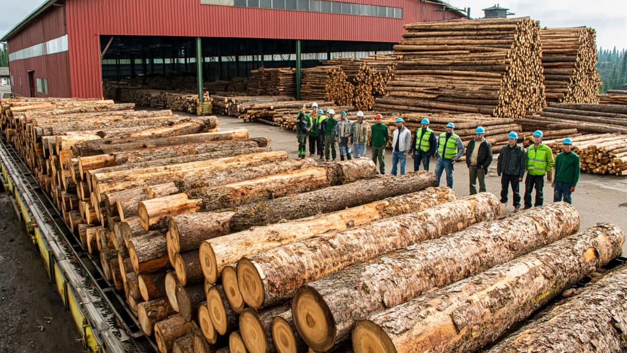 How Most Advanced Timber Mills Turn Logs Into Perfect Lumber | From Forest to Finished Products