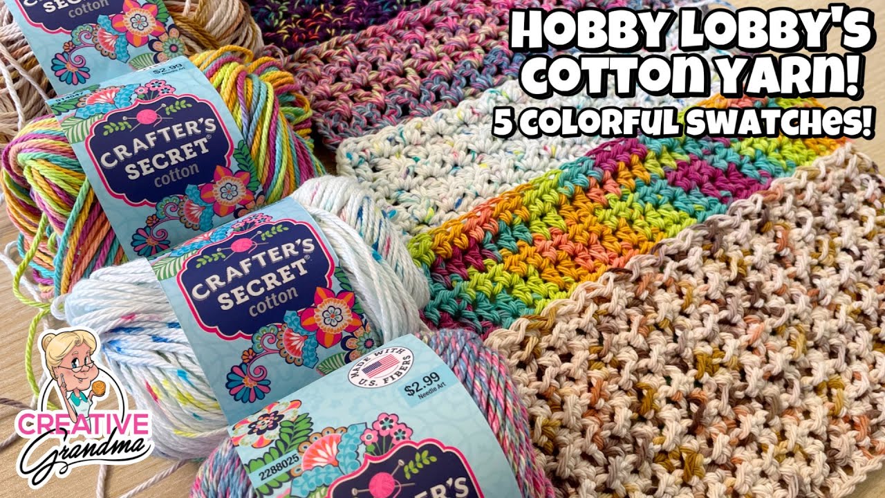 Yarn Swatch Time!  Crafter's Secret Cotton Yarn  #hobbylobby