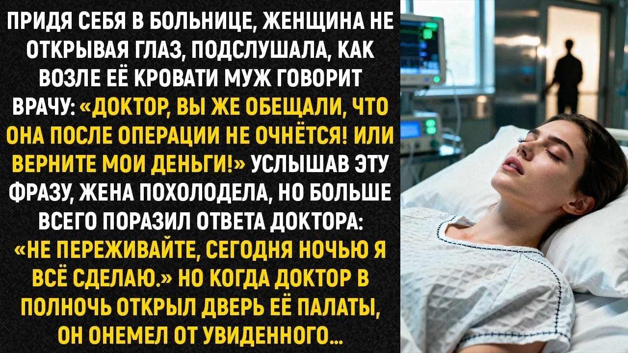 Придя себя в больнице, женщина не открывая глаз, подслушала , как возле её кровати муж говорит