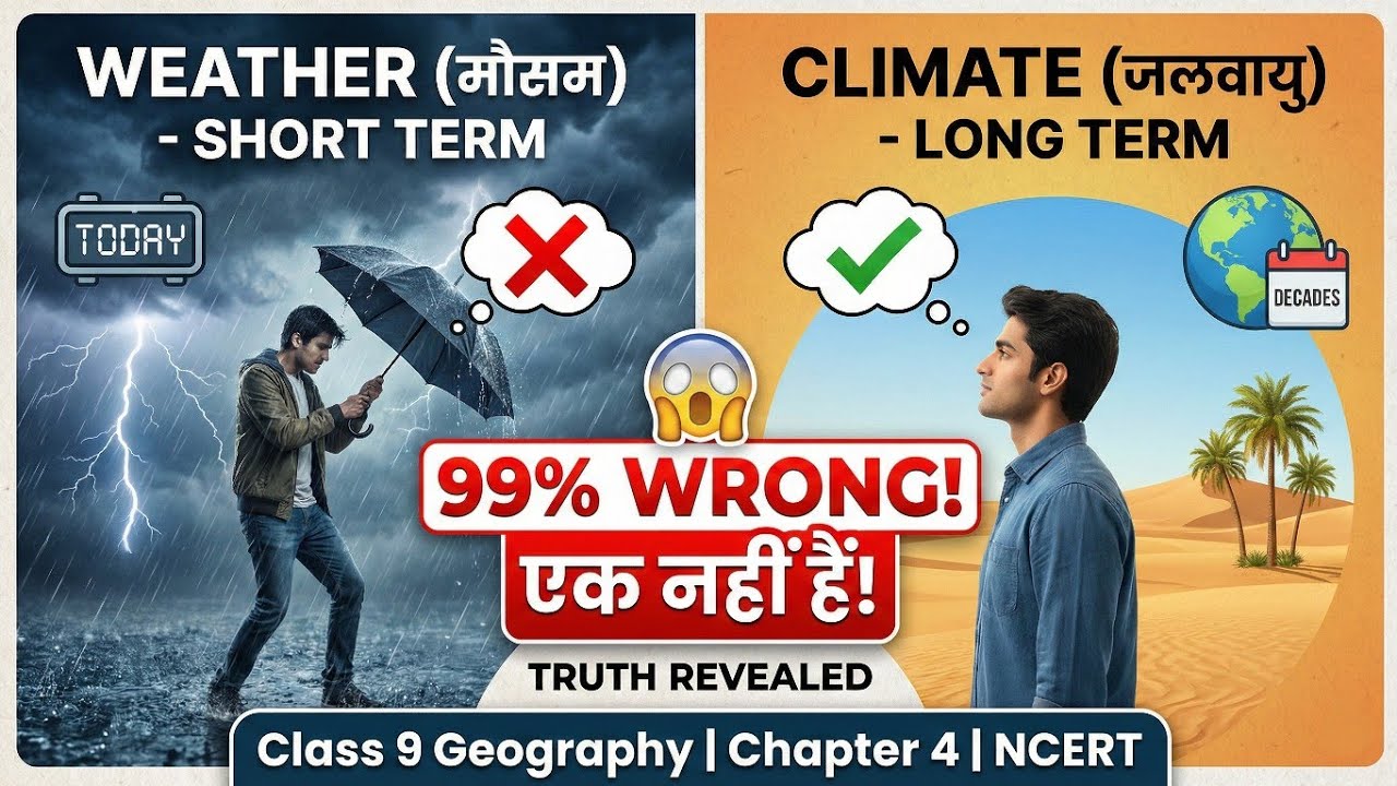 😱 Weather और Climate एक नहीं हैं! 99% लोग गलत मतलब जानते हैं | Class 9 Geography Ch 4