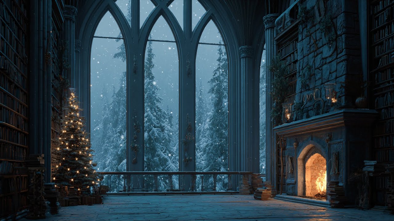 Gentle Snowfall by a Warm Fireplace ❄️ A Winter Piano Ambience for Focus