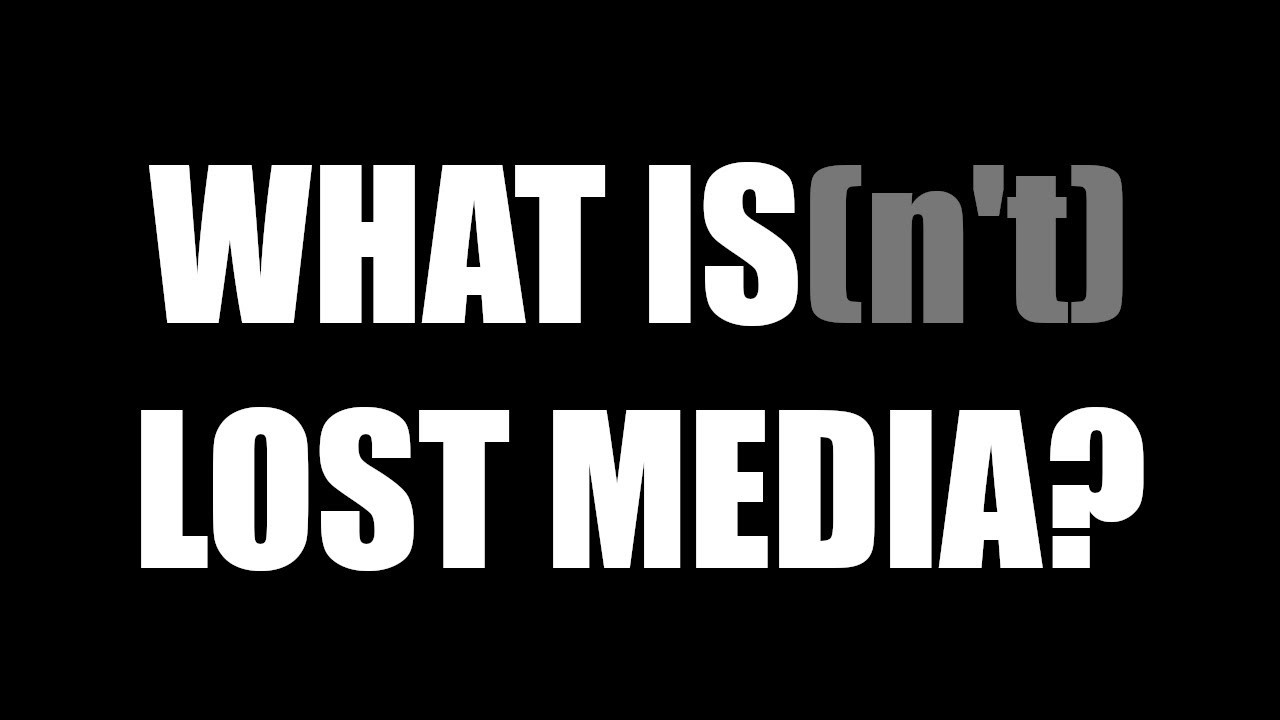 What Is(n't) Lost Media? - A Surprisingly Complicated Question