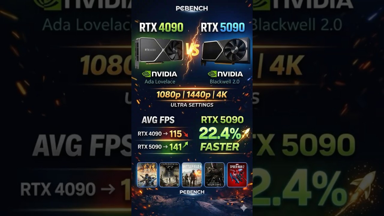 RTX 4090 vs RTX 5090 | 1080p, 1440p and 4K FPS Test 