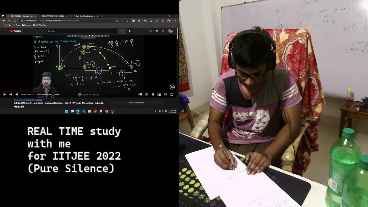 REAL TIME study with me for IITJEE 2022(Pure Silence)