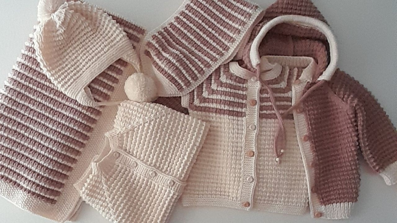 Kapşonlu Faredişi Modeli Bebek Hırkası #handmade #madenin_elemeği #knitting 