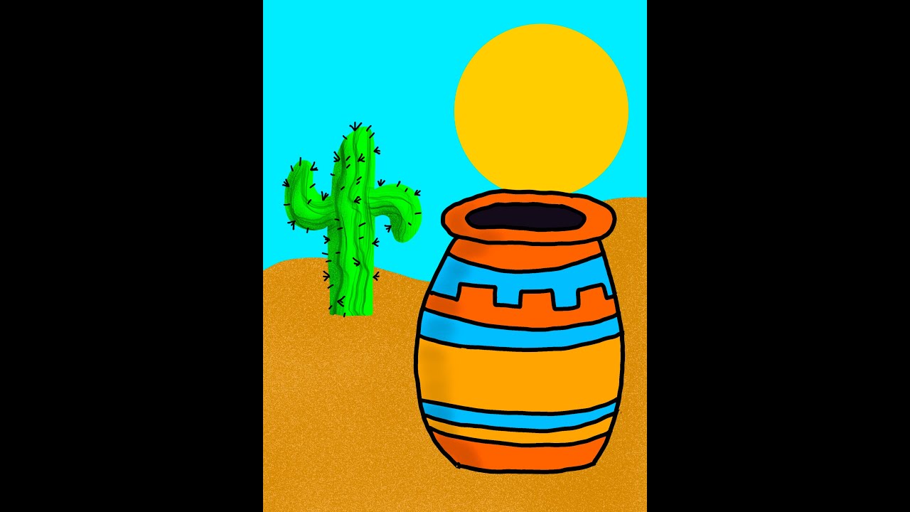 Pottery Step 2 - Adding the Cactus