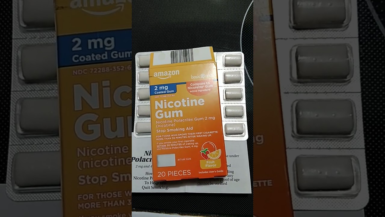 #amazon Basic Care Nicotine Polacrilex Gum, 2 Mg (nicotine), Fruit Flavor, 20 Count