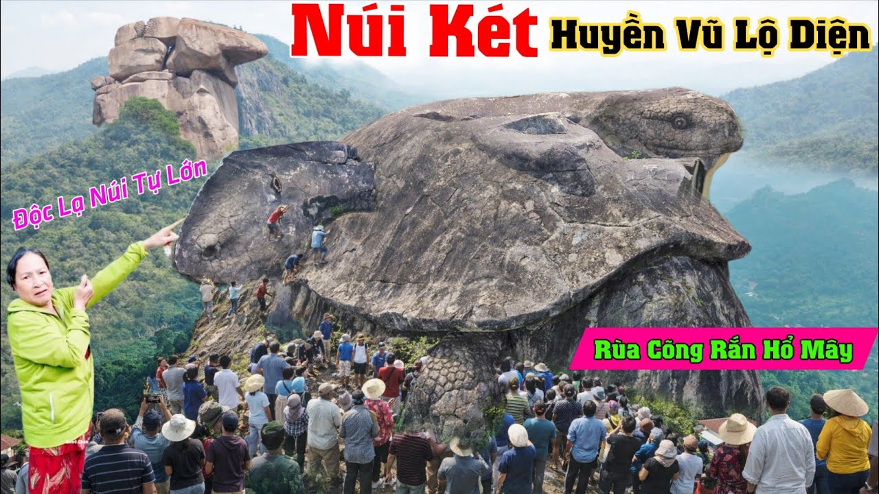 Độc lạ núi đá lăn trên đỉnh Núi Két hình rùa cõng rắn lộ diện linh lắm tự lớn gần 200 năm