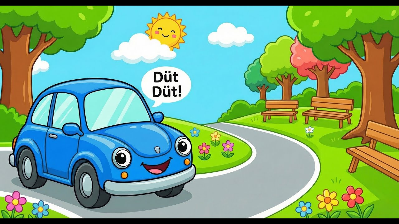 Mavi Araba Şarkısı 🚙 Düt Düt! - Çocuklar İçin Eğitici Çizgi Film & Bebek Şarkıları