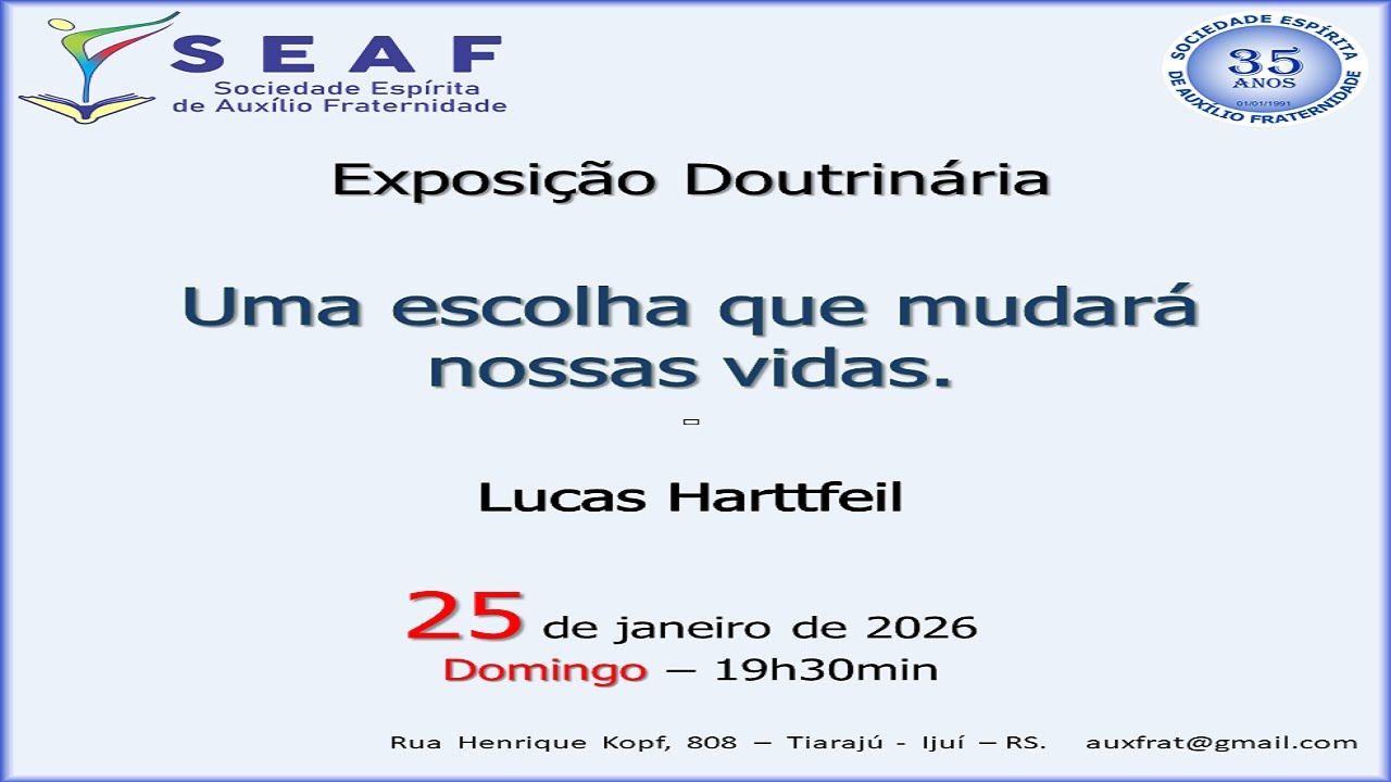 Uma escolha que mudará nossas vidas.  com Lucas Harttfeil.