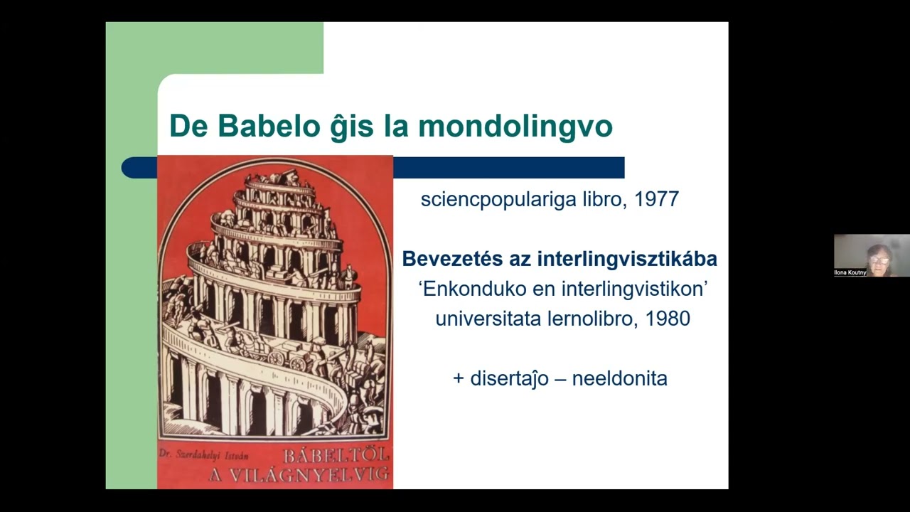 La rolo de István Szerdahelyi en la Interlingvistiko kaj Esperantologio. Prelego de Ilona Koutny