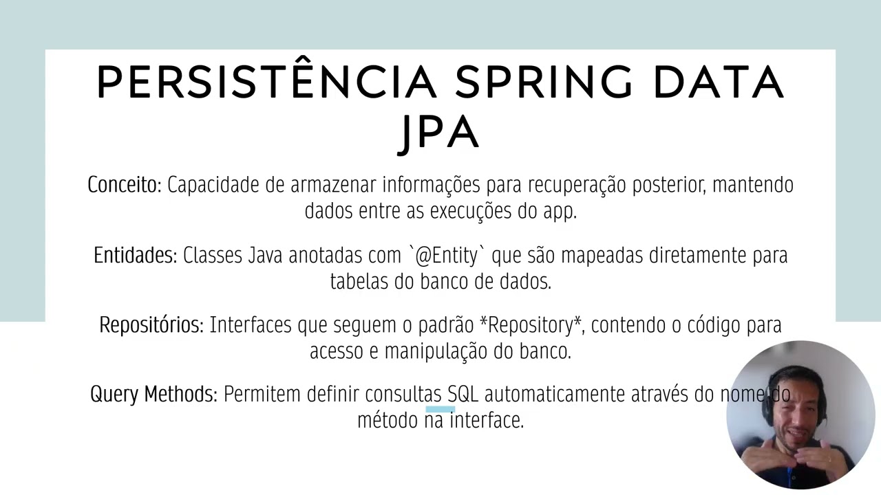 SPRINGFRAM Unidade2 Video COM A PALAVRA O PROFESSOR DesenvWebAcesDados
