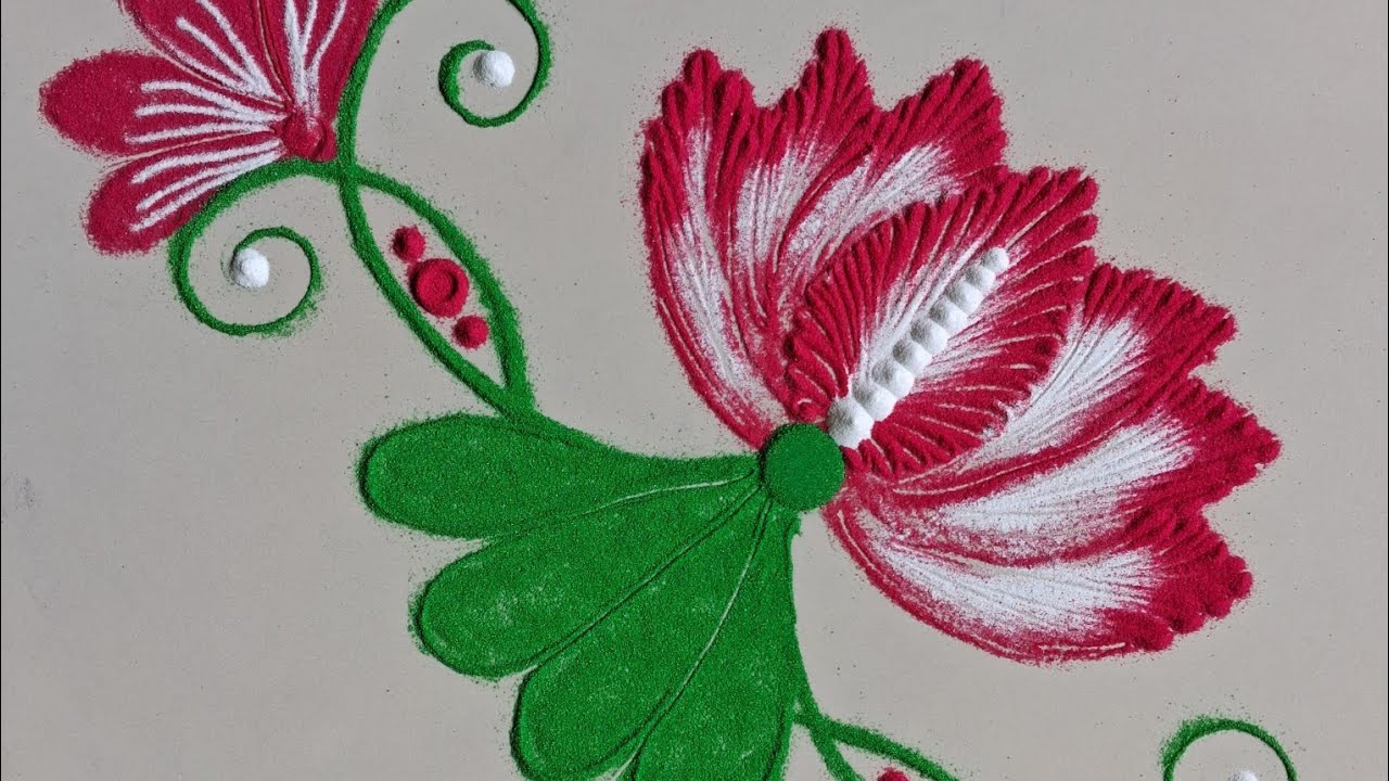 Beautiful Lotus Flower Rangoli Design | Easy & Elegant Rangoli for Home Decoration