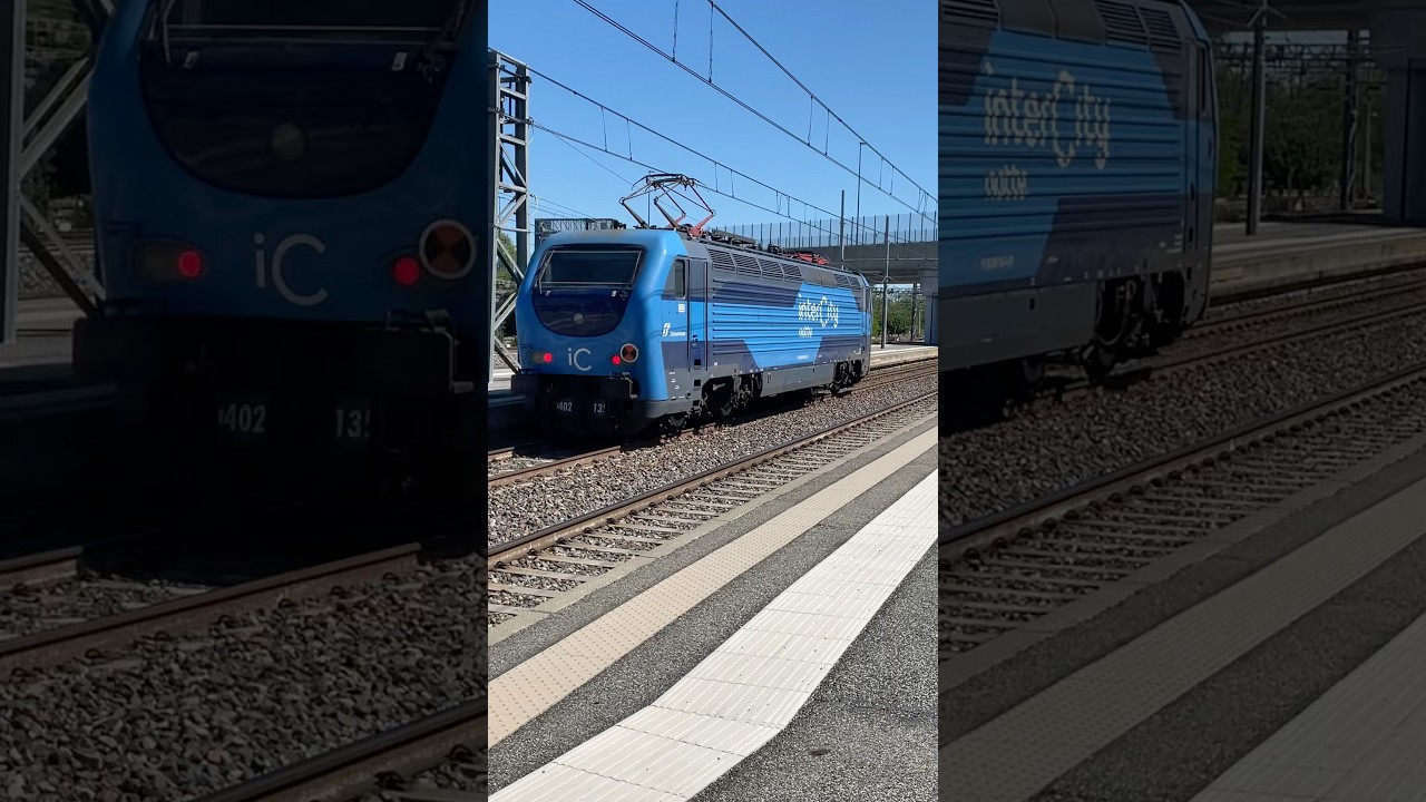 E402b nuova livrea Intercity in transito a Torino Stura 