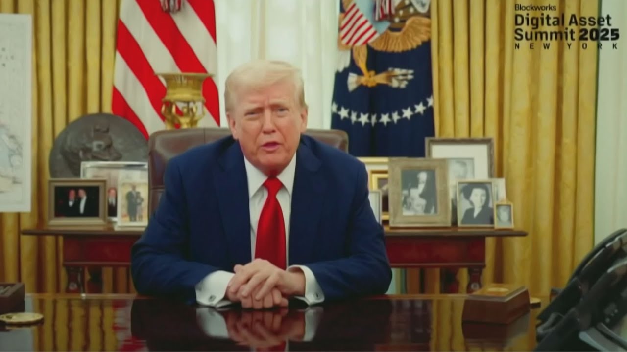 Trump talks crypto currency at the Digital Assets Summit 2025