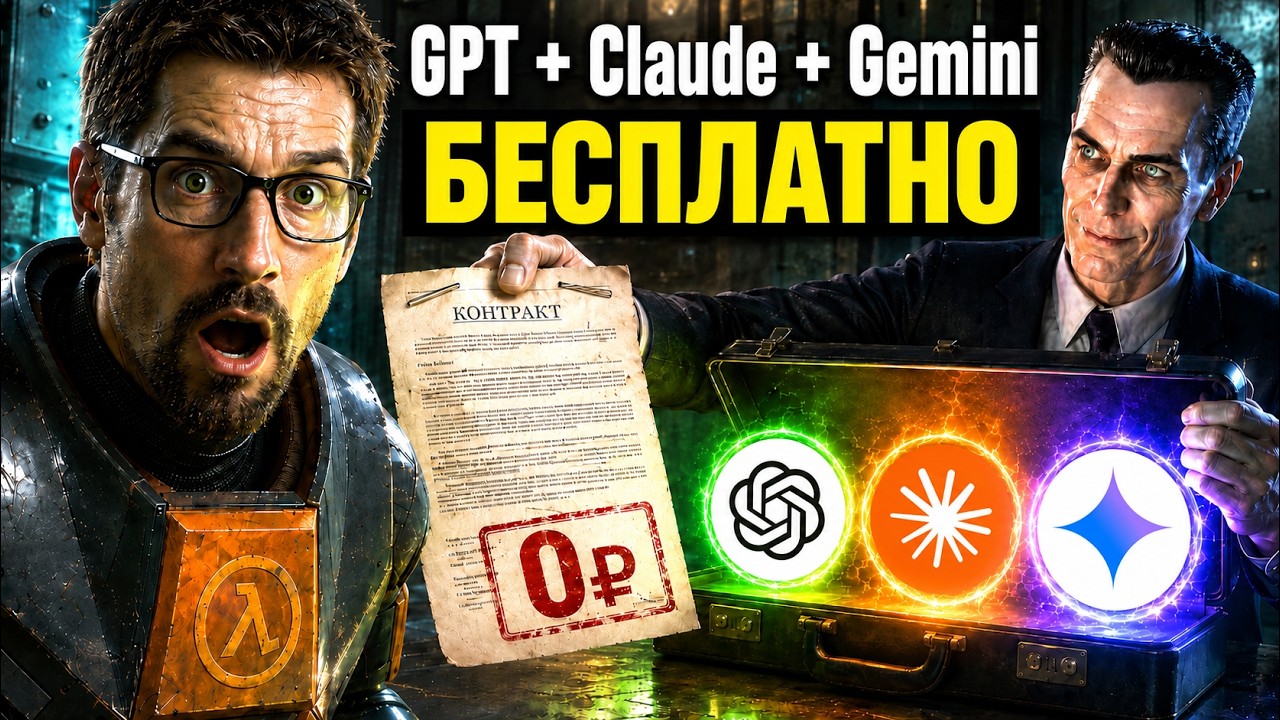 Как получить GPT 5.5, Claude Opus 4.8 и Gemini PRO БЕСПЛАТНО в 2026