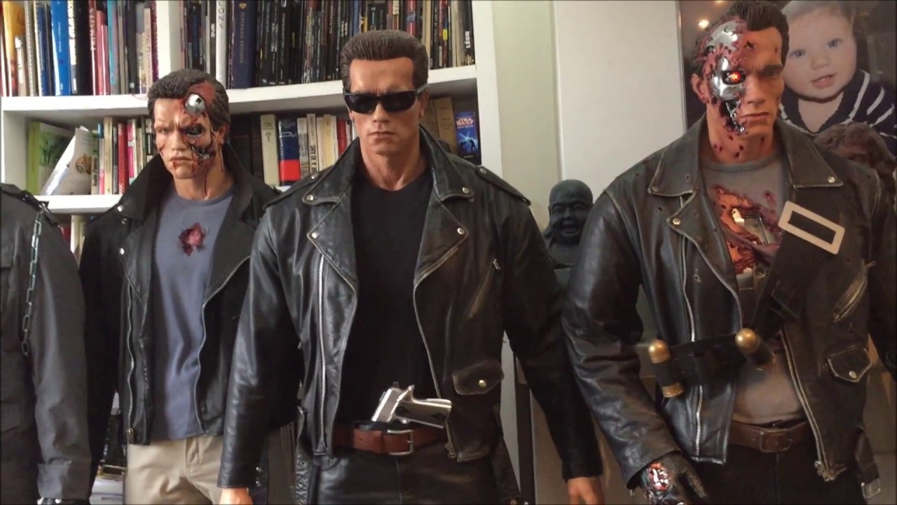 terminator life-size statues collection home-made arnold schwarzenegger