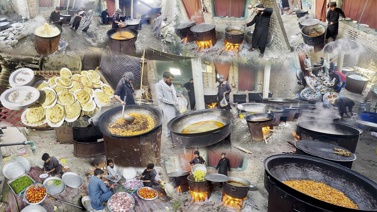 Village marriage ceremony in Afghanistan | Kabuli Pulao recipe in wedding Ceremony | marriage food
