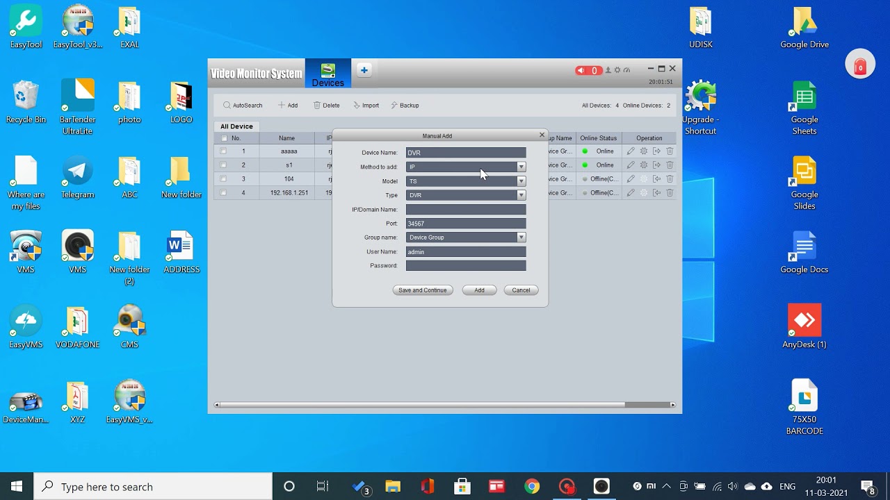 HOW TO ADD XVRVIEW DVR ON VMS THROUGH  LOCAL IP